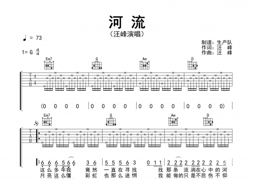 挥挥手吉他谱原版汪峰挥挥手吉他谱