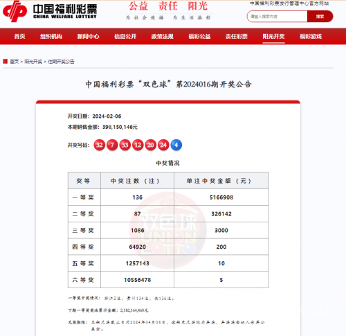 双色球开奖结果查询与开奖号码查询