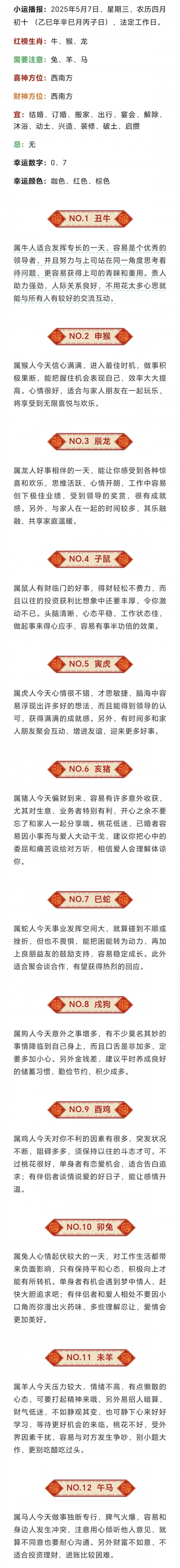 万年历黄道吉日2025年5月7号万年历黄道吉日