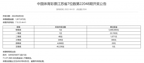 体彩七位数开奖结果查询七位数开奖结果查询