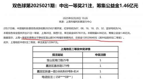 上海双色球开奖上海双色球开奖揭晓-第2张图片