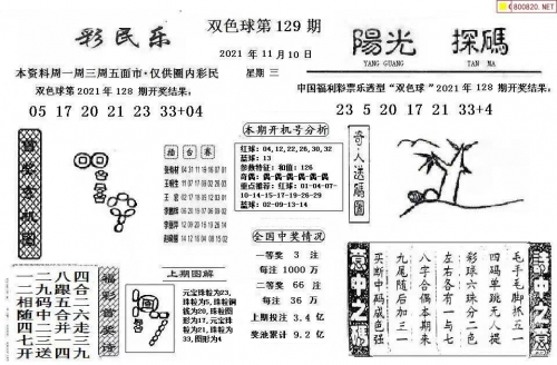 双色球129期双色球129期文章-第2张图片