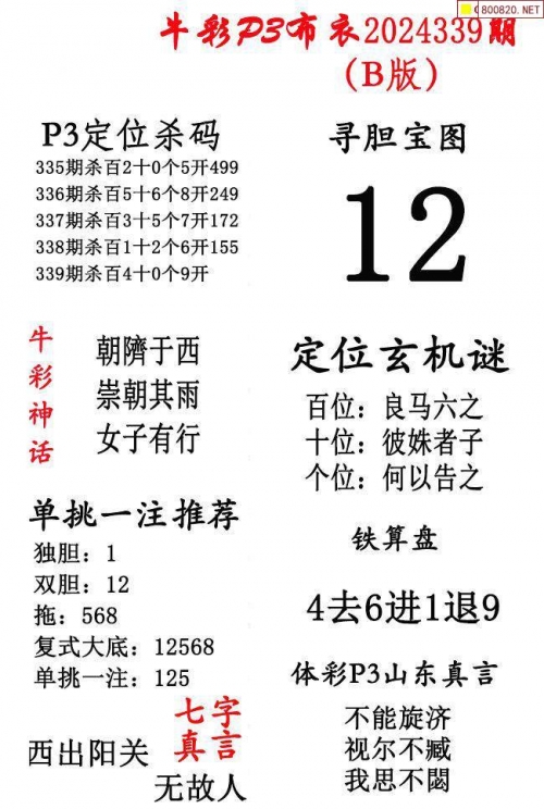 2024精华版布衣图全图解析